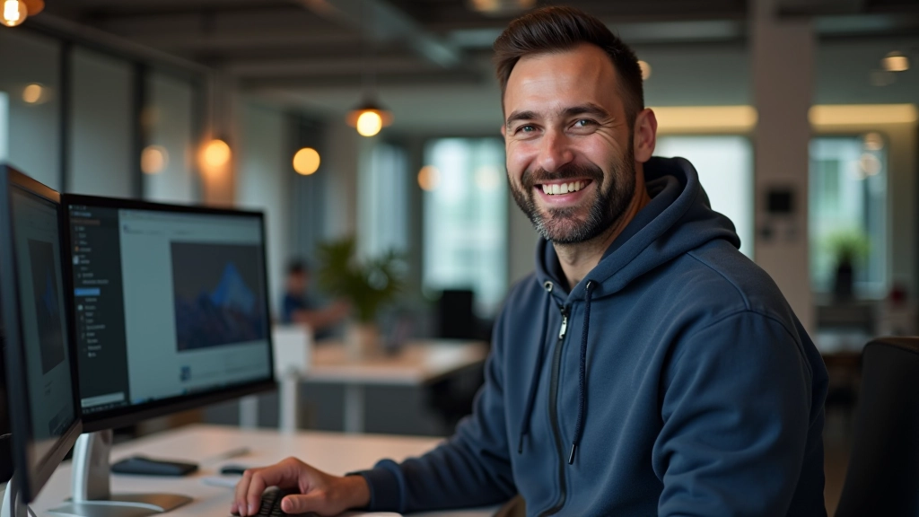 Interface de constructeur no-code montrant des blocs colorés et des outils de design