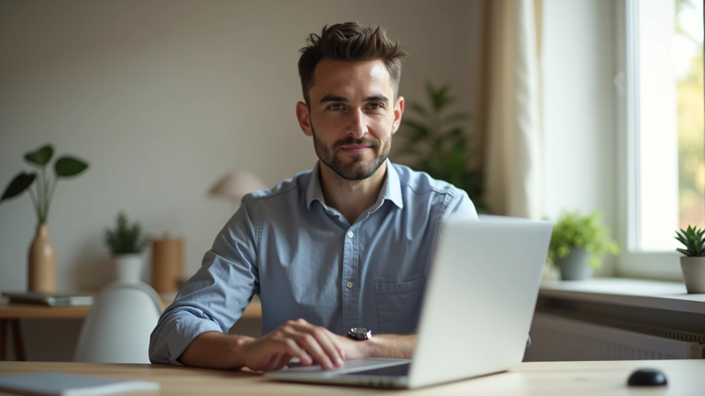 Entrepreneur working on laptop